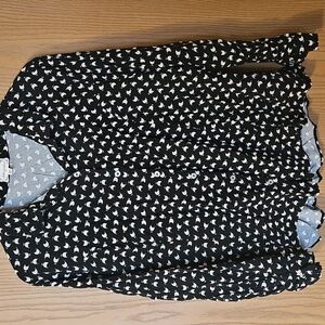 Cloth & Portrait XXL Chicken Print Button Up Longsleeve Blouse